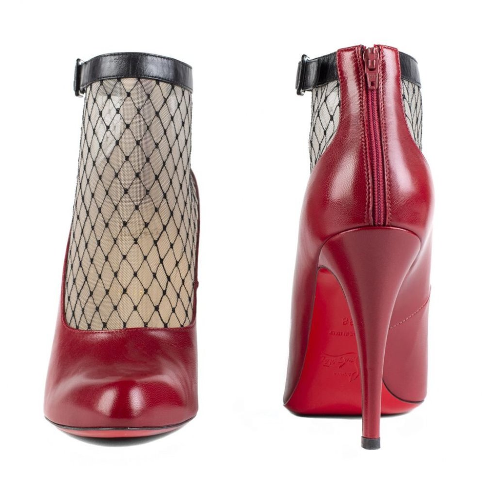 Christian Louboutin Leather Ankle Boots Red 37 - Picture 7 of 7